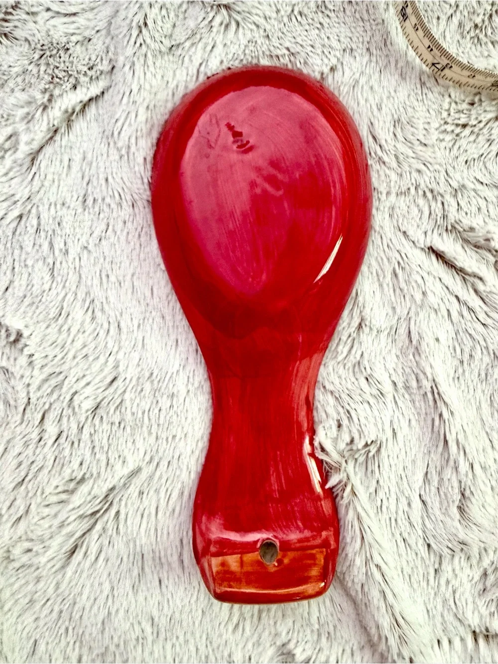 Anthropologie Hand-Painted Ceramic Spoon Rest in Orange, Yellow, Green, Black